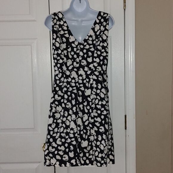 MICHAEL Michael Kors black white patterned sleeveless dress Sz 4 - Picture 5 of 6